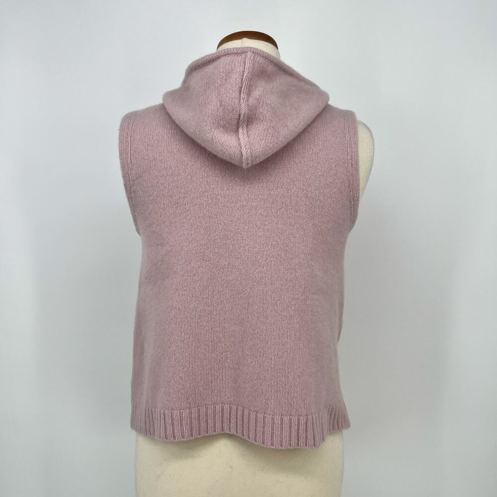 Weekend Max Mara Hooded Wool Sweater Vest Cardigan Pink Full Zip Large READ - Picture 5 of 16